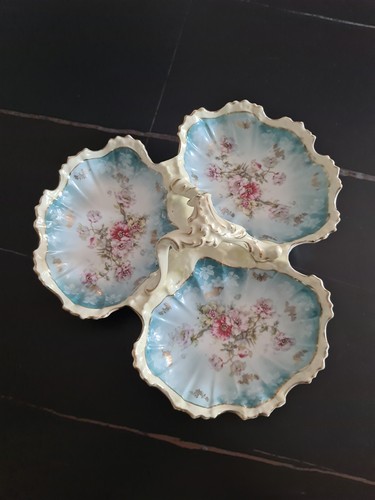 Plat triple face - face, porcelaine