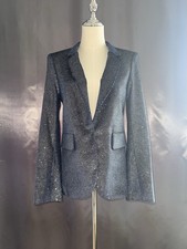 Zadig and Voltaire Women's verys Blazer Jacket Black paisley Print Size FR38