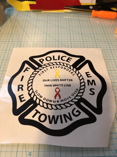 First responder sticker - 6”,