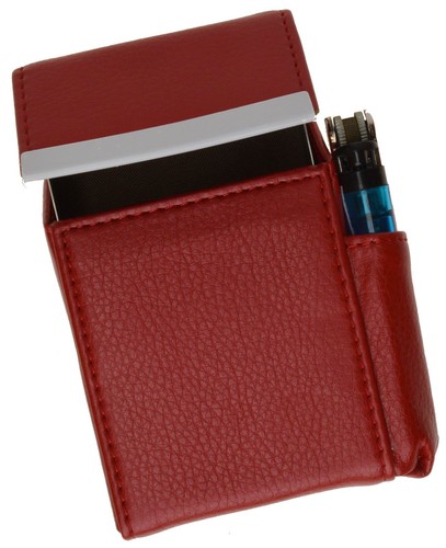 étui cuir rouge pour - en,
