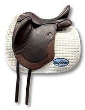 Used Bates Artiste - Size 16.5"- 17" Monoflap Dressage Saddle Brown