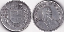 5 Francs 1954 Suisse