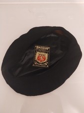 Vintage Basque Beret Size medium Black Pure Wool France