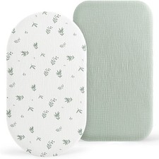 Lot de 2 Draps Housses Cododo pour Lit Bébé,100 Coton Mousseline Draps Housse...