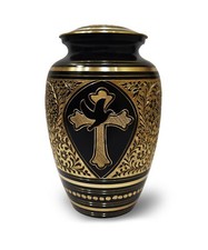 Urnes de crémation gravées à l'or Urnes funéraires pour cendres humaines Urne...