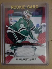 2020 upper deck#66 JAKE OETTINGER TRILOGY ROOKIE PREMIER JERSEY 26/499