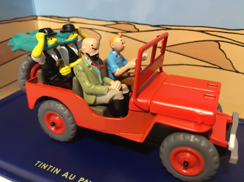 Voiture tintin jeep rouge - jeep,