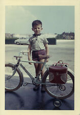 PHOTO ANCIENNE - VINTAGE SNAPSHOT - VÉLO BICYCLETTE ROULETTE SACOCHE - BIKE 1964