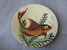 ASSIETTE EN TERRE CUITE VERNISSEE DECOR POISSON PUIGDEMONT