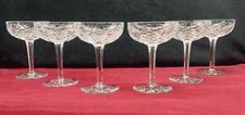 BACCARAT LAGNY 6 TALL SHERBET CRYSTAL GLASSES COUPES A CHAMPAGNE CRISTAL TAILLÉ