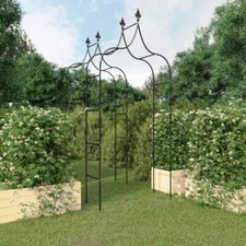Arches de jardin 2 pcs Noir 120x38x260 cm Acier pergola de jardin vidaXL