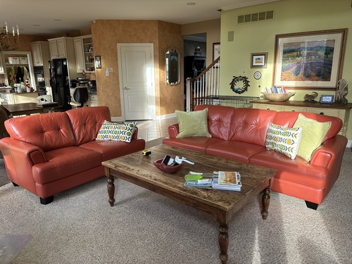 Italian leather couch and - leather,