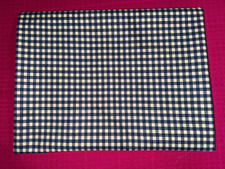 Tissu ancien coton flanelle vichy belu et blanc   larg 120 cm x H 105  cm  C988