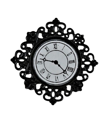 Horloge murale noire filigrane - murale,