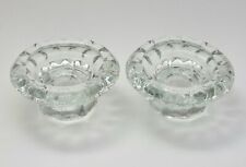 2 Antique Vintage Glass Candle Holders Made in France
