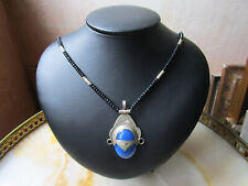 Antique Beautiful Blue Agate Solid Silver Necklace Berber Jewel Tuareg Niger?