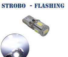 1 Ampoule w5w T10 LED Blanc Veilleuses  Positions STROBO FLASHING Stroboscope