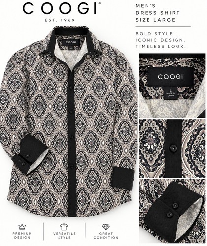 Coogi men black white - men's, l
