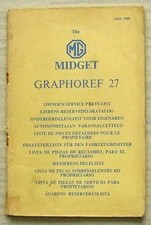 MG MIDGET Car Illustrated Service Spare Parts List Apr 1961 #AKD 1909