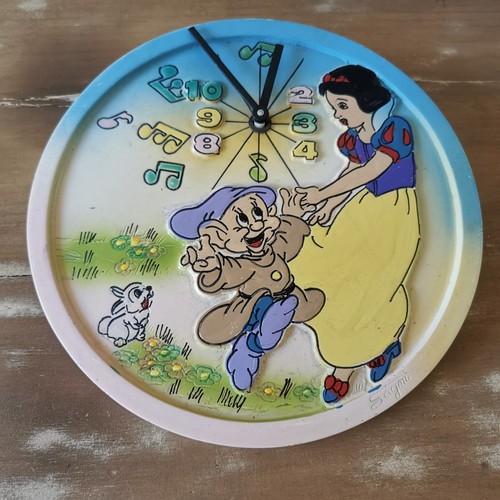 Horloge vintage disney blanche - horloge,