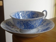 CREIL L.M. & Cie 1 ANCIENNE TASSE A THE EN FAIENCE FINE FLORA LICHEN 19 EME