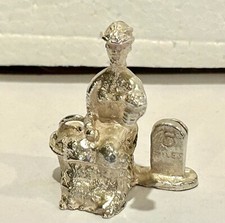 HM Silver Cries of London Menu Holder Flower Seller - T C Jarvis  London 1975