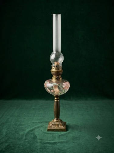 Antique opaline lily painted - antique,