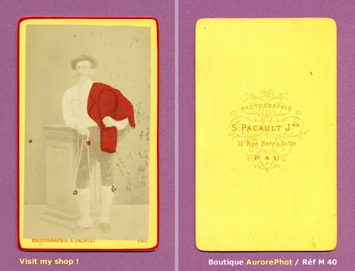 Cdv colorisée pacault pau - cdv,