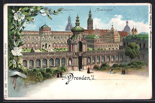 Lithographie dresde chenil - lithographie, dresde,