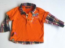 T-shirt Chemisier 2 en 1 Catimini Orange Carreaux 18 mois