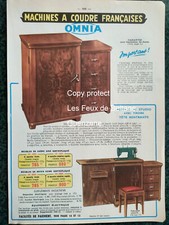 Machine a coudre OMNIA  table meuble  publicité 1961