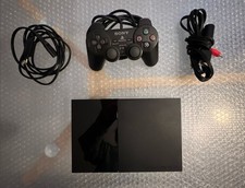 Playstation Console Ps2 Playstation 2 Slim Sony Noir PS2 + 1 Manette Et Câbles