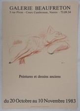 [AFFICHE D'ART] FORAIN :  Figure allongée sur le divan #Beaufreton#Nantes,1983