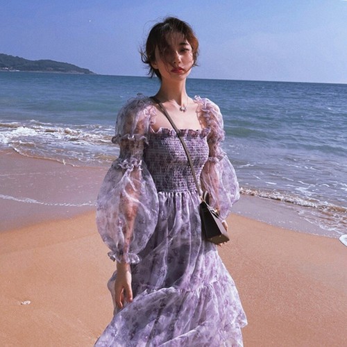 Women organza floral dress - women,