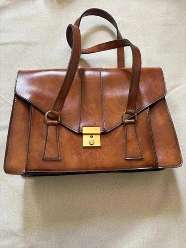 Sac cartable cuir - , marron