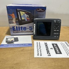 Lowrance Elite-5 Fishfinder Chartplotter GPS Sonar 5in Head Unit Only Tested