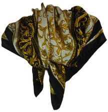 Foulard de qualité en soie- vintage - made in Italy-cousu main- occasion - 85 cm