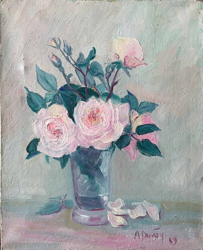 Tableau ancien hst bouquet - ancien, "bouquet