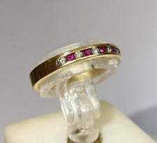 Bague Alliance en Or jaune 18 K / Rubis + Diamants  / Réf MP2393