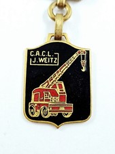 KEYCHAIN - Augis - J. WEITZ CACL CRANE - 60s ENAMELED METAL - Vintage -