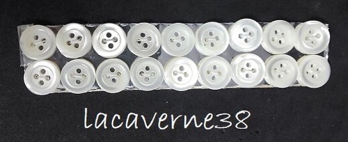 Boutons écru nacré mm - 12,