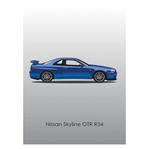 Affiche nissan skyline gtr - affiche, de