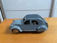 JRD TOLE JOUET ANCIEN 2 CV MALLE BOMBÉE MÉCANIQUE-IDEM CIJ VERS 1952-NEUVE