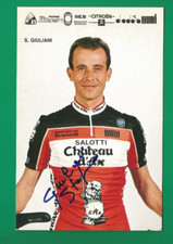 CYCLISME carte cycliste STEFANO GIULIANI équipe CHATEAU D'AX 1989 signée