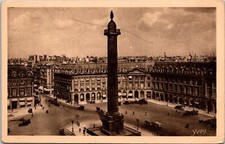 Paris France Place Vendome Place Column Pierre Yves Petit Yvon c1920s Postcard