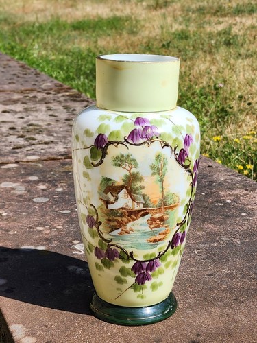 Opaline art nouveau vase - art,