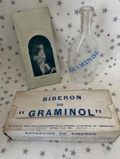Ancien Biberon GRAMINOL en boîte fourni avec mémento GRAMINOL de la jeune mère