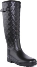 HUNTER WFT2238RMA-BLK Haut Matelassé Verticle pour Femmes Bottes Noir UK 3 - 9