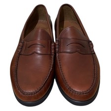 Vtg NWOB Sebago Handsewn Leather Loafers Dress Shoes Brown Classic  USA 10.5E