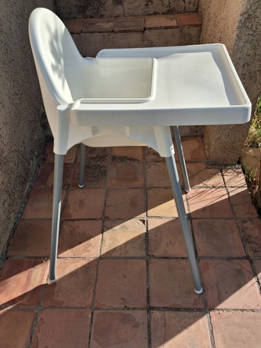 Chaise haute bébé - , blanc/gris